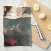 Beagle Hund im Schnee Weihnachten Geschirrtuch (Viertel Falte)