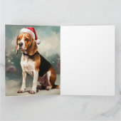 Beagle Hund im Schnee Weihnachten Karte (Innenseite)