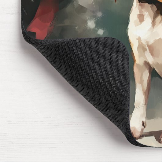 Beagle Hund im Schnee Weihnachten Mousepad (Ecke)