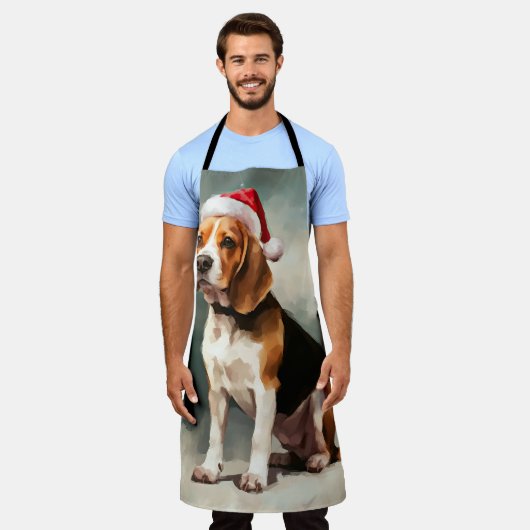 Beagle Hund im Schnee Weihnachten Schürze (Getragen)