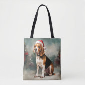 Beagle Hund im Schnee Weihnachten Tasche (Vorderseite)