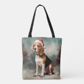 Beagle Hund im Schnee Weihnachten Tasche (Rückseite)