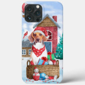 Beagle Hund im Schnee Weihnachtshundehaus Case-Mate iPhone Hülle (Rückseite)