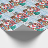 Beagle Hund im Schnee Weihnachtshundehaus Geschenkpapier (Ecke)