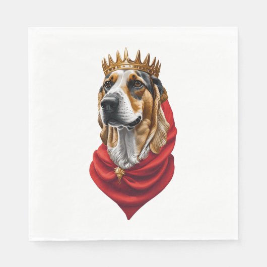 Beagle Hund in einer Krone Serviette (Vorderseite)