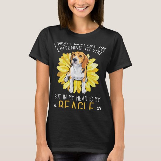 Beagle Hund in meinem Kopf ist mein Beagle Sonnenb T-Shirt (Vorderseite)