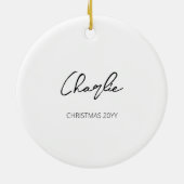 Beagle-Hund in Schwarzweiß mit benutzerdefiniertem Keramik Ornament (Hinten)