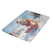 Beagle Hund in Sledge Lass es Schnee Weihnachten Badematte (Schrägansicht)