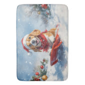 Beagle Hund in Sledge Lass es Schnee Weihnachten Badematte (Vorderseite Vertikal)