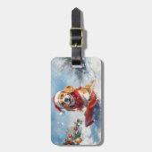 Beagle Hund in Sledge Lass es Schnee Weihnachten Gepäckanhänger (Vorderseite vertikal)