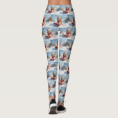 Beagle Hund in Sledge Lass es Schnee Weihnachten Leggings (Rückseite)