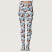Beagle Hund in Sledge Lass es Schnee Weihnachten Leggings (Vorderseite)