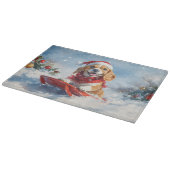 Beagle Hund in Sledge Lass es Schnee Weihnachten Schneidebrett (Ecke)
