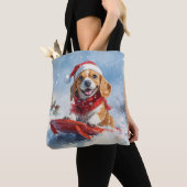Beagle Hund in Sledge Lass es Schnee Weihnachten Tasche (Von Nahem)