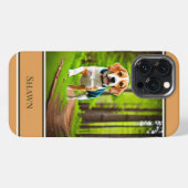 Beagle Hund in Wäldern Rustikal iPhone Hülle (Rückseite (Horizontal))