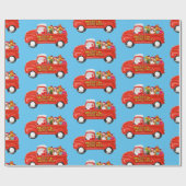 Beagle Hund in Weihnachtslieferung LKW Geschenkpapier (Flach)