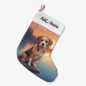 Beagle Hund Kleiner Weihnachtsstrumpf (Vorderansicht (hängend))