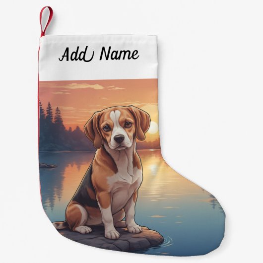 Beagle Hund Kleiner Weihnachtsstrumpf (Vorderseite)