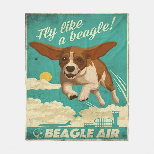Beagle-Hund Luft Fleecedecke (Vorderseite)
