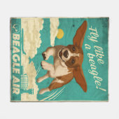 Beagle-Hund Luft Fleecedecke (Vorderseite (Horizontal))
