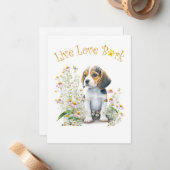 Beagle Hund Mama Bläschen Mitteilungskarte (Vorderseite/Rückseite Beispiel)