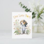 Beagle Hund Mama Bläschen Postkarte (Stehend Vorderseite)