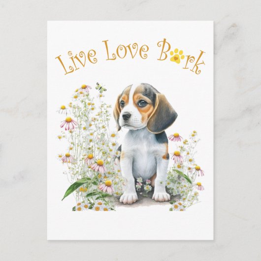 Beagle Hund Mama Bläschen Postkarte (Vorderseite)
