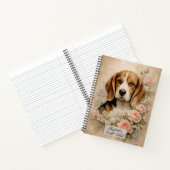 Beagle-Hund mit Rosen Notizblock (Innenseite)