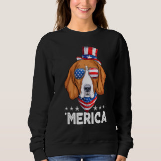 Beagle-Hund mit Sonnenbrille Amerikanische USA-Fla Sweatshirt