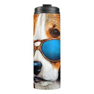 Beagle Hund mit Sonnenbrille Thermosbecher