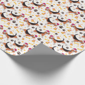 Beagle Hund mit Weihnachtsmannmütze Weihnachtswrap Geschenkpapier (Ecke)