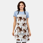 Beagle Hund nahtlos Muster Individuelle Name Schürze (Getragen)