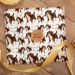 Beagle Hund nahtlos Musterpapier Geschenkpapier