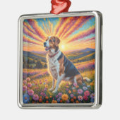 Beagle-Hund Ornament Aus Metall (Links)