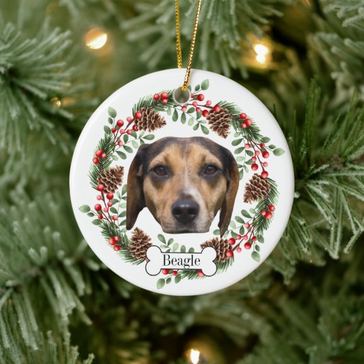 Beagle Hund Personalisiert Haustier Ornament (Baum)