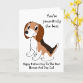 Beagle Hund Personalisiert Vatertag Karte (Gelbe Blume)