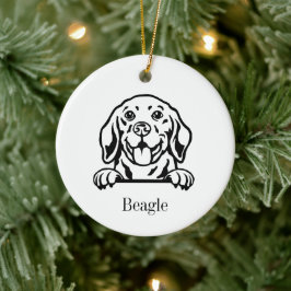 Beagle Hund Personalisierten Haustier Ornament, Cu Keramik Ornament