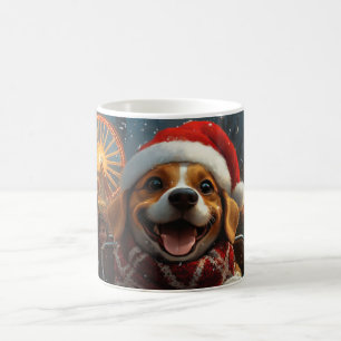 Beagle-Hund-Rollercoaster-Weihnachten Kaffeetasse