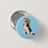 Beagle Hund Schlüsselanhänger Button (Vorne & Hinten)
