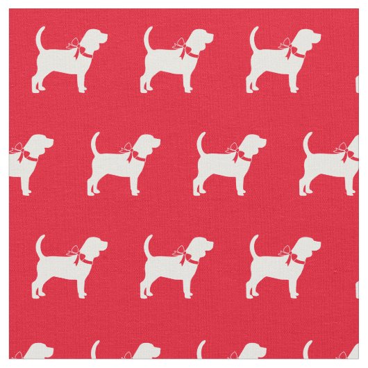 Beagle Hund Silhouette Haustier Rot Stoff (Nahaufnahme)