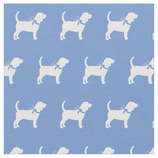 Beagle Hund Silhouette Pet Light Blue Stoff (Nahaufnahme)