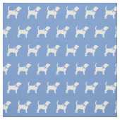 Beagle Hund Silhouette Pet Light Blue Stoff (Muster)