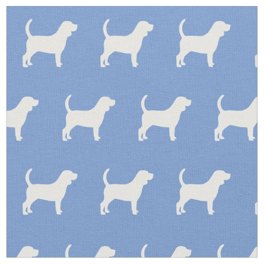 Beagle Hund Silhouette Pet Light Blue Stoff (Nahaufnahme)