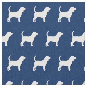Beagle Hund Silhouette Pet Navy Blue Stoff