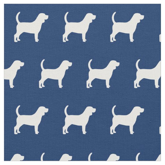 Beagle Hund Silhouette Pet Navy Blue Stoff (Nahaufnahme)