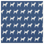 Beagle Hund Silhouette Pet Navy Blue Stoff (Muster)