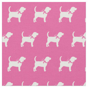 Beagle Hund Silhouette Pet Pink Stoff