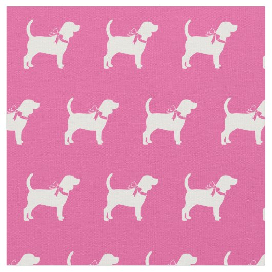 Beagle Hund Silhouette Pet Pink Stoff (Nahaufnahme)