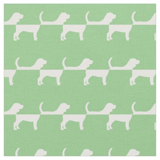 Beagle Hund Silhouette Pet Sage Green Stoff (Nahaufnahme)