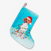 Beagle Hund sitzend am Strand Weihnachtshütten Lic Kleiner Weihnachtsstrumpf (Vorderansicht (hängend))